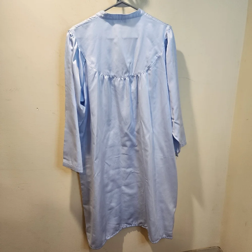 KAY ANNA Light Blue Long Sleeve Nightgown with Lace Trim Sz L